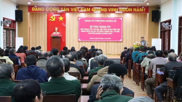 BÍ THƯ ĐẢNG UỶ PHƯỜNG NGHĨA LỘ TRẦN PHƯỚC HẢI ĐỐI THOẠI CÁN BỘ, ĐOÀN VIÊN, HỘI VIÊN